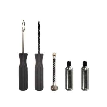 Stop & Go 8065 12 Piece Tubeless Tire Repair Kit with Rope Plugs and CO2 Inflation for Punctures and Flats on ATV, Golf Cart, Mower, & Utility Vehicle (5 Plugs)