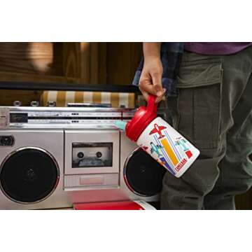 CamelBak eddy+ Kids Water Bottle with Straw, Single Wall Stainless Steel - Leak-Proof when Closed, 14oz, Airplanes