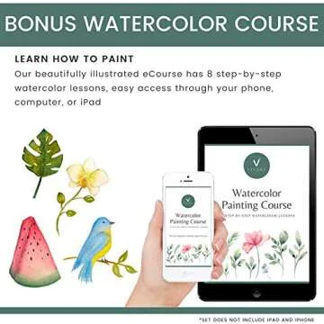 48 Premium Watercolor Paint Set with Brushes and Paper