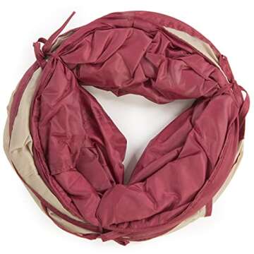 SmartyKat Crackle Chute Crinkle Activity Tunnel Cat Toy - Tan/Red, One Size