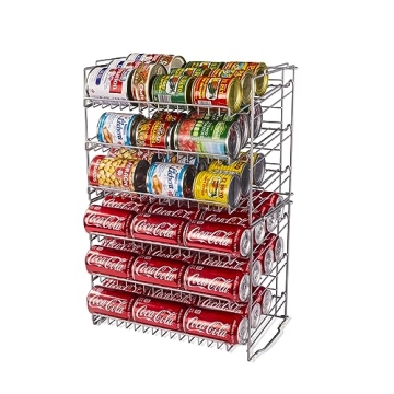 Atlantic Gravity-Fed Compact Double Canrack – Kitchen Organizer, Durable Steel Construction, Stack...