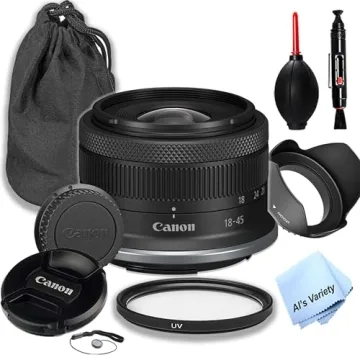 Canon RF-S 18-45mm f/4.5-6.3 is STM Lens Kit + Filter & Case - Renewed