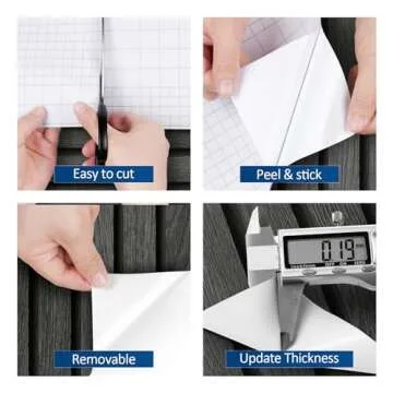 FunStick 24"x200" Black Wood Slats Peel and Stick Wallpaper Removable Wood Contact Paper Peel and Stick 3D Wood Slat Wall Panel Wall Paper Decor Self Adhesive Wood Wallpaper for Bathroom Cabinets Desk