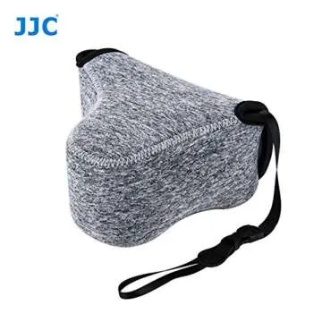 JJC Grey Ultra Light Neoprene Camera Case for Sony a6600 a6500 a6400 a6300 a6100 a6000 a5100 +18-55mm/E 50mm F1.8 Lens, Pouch Bag for Fuji X-T30 X-T20 X-T10 +16-50mm, Canon PowerShot SX530 SX540 G3X