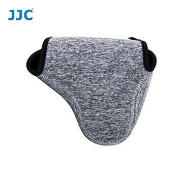 JJC Grey Ultra Light Neoprene Camera Case for Sony a6600 a6500 a6400 a6300 a6100 a6000 a5100 +18-55mm/E 50mm F1.8 Lens, Pouch Bag for Fuji X-T30 X-T20 X-T10 +16-50mm, Canon PowerShot SX530 SX540 G3X