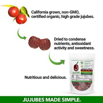JUJUME Organic California Jujubes for Healthy Snacking