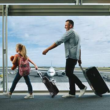 HONEY JOY 2-In-1 Kids Luggage with Wheels, Mercedes Benz Push Cars for Toddlers & Rolling Travel Sui...