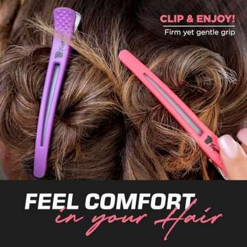 Fagaci Firm Grip Hair Clips with Silicone Band - Durable Duckbill and Alligator Clips for Sectioning, Styling, and Salon Use