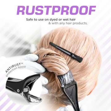 Fagaci Firm Grip Hair Clips with Silicone Band - Durable Duckbill and Alligator Clips for Sectioning, Styling, and Salon Use