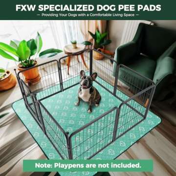 FXW Washable Pee Pads for Dogs, Puppy Pads with Super Absorbent, 63" x 63", Specifically Designed for 24inch 8 Panels Dog Playpen, Square