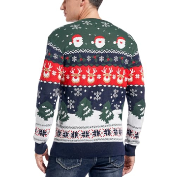 Men's Christmas Rudolph Reindeer Festive Knitted Sweater Cardigan
