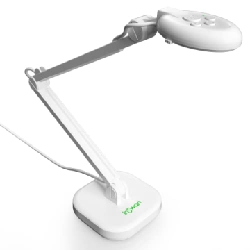 INSWAN INS-2 4K USB 13MP Document Camera with Auto Focus, LED Light, Mic, A3-Size Capture, Compatibl...