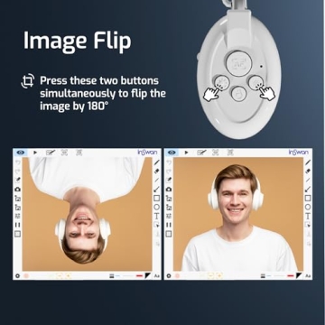 INSWAN INS-2 4K USB 13MP Document Camera with Auto Focus, LED Light, Mic, A3-Size Capture, Compatible with MacOS, Windows, Chromebook for Remote Teaching, Web Conferencing, IWBs, Live Demo