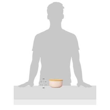 Bloomingville Set of 3 Round Pink Stoneware Bowls with Bamboo Lids