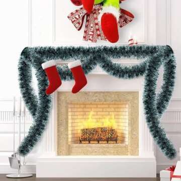 50FT Colorful Metallic Tinsel Garland for Parties