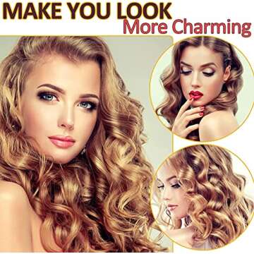 BESSEEK Hair Rollers Sets, 12 Pcs Self Grip Salon Hair Dressing Curlers, Jumbo Large Rollers for Long Short Hair, DIY Curly Hairstyle for Women, Heat-free Hair Curlers (6XLarge+6XMedium)