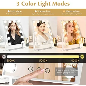 FUNTOUCH Dimmable LED Makeup Mirror for Glamour