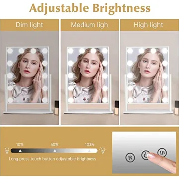 FUNTOUCH Dimmable LED Makeup Mirror for Glamour