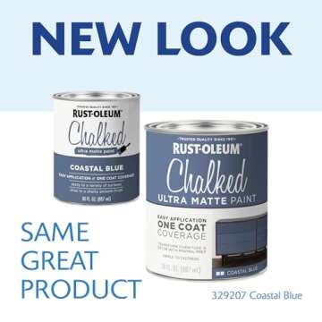 Rust-Oleum 329207 Ultra Matte Interior Chalked Acrylic Paint 30 oz, 30 Fl Oz (Pack of 1), Coastal Bl...