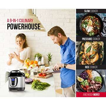 Chefman 2.5 Qt. Electric Multicooker, 9-in-1 Programmable Pressure Cooker, Prepare Dishes in an Instant, Aluminum Pot Multifunctional Slow Cooker, Rice Cooker/Steamer, Sauté, Soup Maker