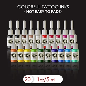Wormhole Tattoo Kit Complete Tattoo Gun Set with 20 Inks