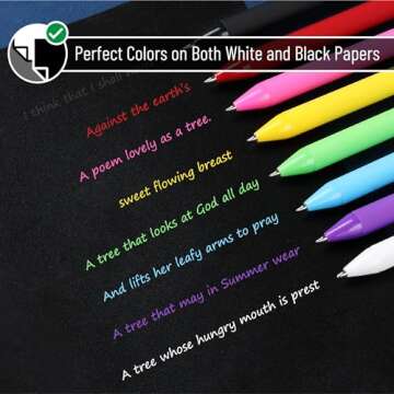 Mr. Pen- Retractable Gel Pens, 8 Pack, Color Ink Gel Pens Fine Point, Vivid Colors, 0.7mm Gel Pens Fine Point, Retractable Pens, Cute Pens, Aesthetic Pens for Journaling Fine Tip Pens