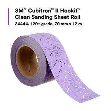 3M Cubitron II Hookit Abrasive Sheet Roll, 34444, Multi-Hole, 70 mm x 12 m, 120+ Grade, Automotive Sanding Roll Sandpaper for Coating Removal, Body Repair, Auto Sanding