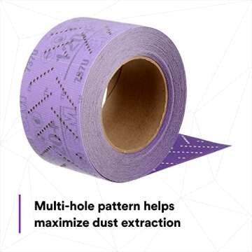 3M Cubitron II Hookit Abrasive Sheet Roll, 34444, Multi-Hole, 70 mm x 12 m, 120+ Grade, Automotive Sanding Roll Sandpaper for Coating Removal, Body Repair, Auto Sanding