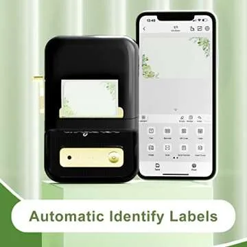 DEEPIN B21 Label Maker-Portable Bluetooth Thermal Label Maker Machine, 2 Inch Barcode Label Printer for Small Business, Clothing, Jewelry, Retail, Mailing, Barcode, with 1pack 50×30mm Label, Black