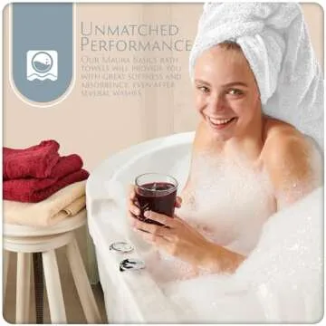 MAURA Basics Performance Bath Towels 100% Turkish Cotton with Hook Loops. Extra Large Luxury Absorbent Plush Towel Sets for Bathroom, Daily Use American Standard Size 27”x54”, White