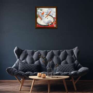 DIAMOND ART BY LEISURE ARTS Snowman Latte, 12"X12", Intermediate Diamond Painting Kits for Adults, Art for Adults, Kit, Painting