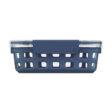 Ello Duraglass Meal Prep Container, 5 cup- Glass Food Storage Container with Silicone Sleeve and Air...