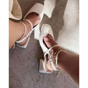 Elegant Coutgo Womens Mary Jane Chunky Low Heels for Any Occasion