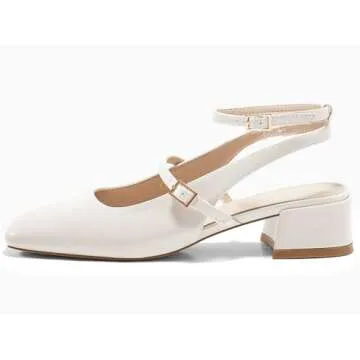 Elegant Coutgo Womens Mary Jane Chunky Low Heels for Any Occasion