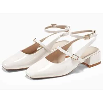 Elegant Coutgo Womens Mary Jane Chunky Low Heels for Any Occasion