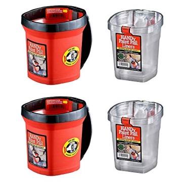 Bercom HANDy 1 Quart Red Paint Pails with Liners - 2 Pack