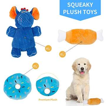 Toozey Puppy Toys, 7 Pack Puppy Teething Chew Toys, Cute Elephant Dog Toys for Small Dogs, Durable P...