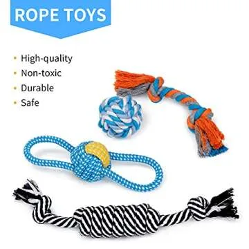 Toozey Puppy Toys, 7 Pack Puppy Teething Chew Toys, Cute Elephant Dog Toys for Small Dogs, Durable Plush Squeaky Puppy Toys Small Dogs, Ropes Puppy Teething Toys, Non-Toxic and Safe