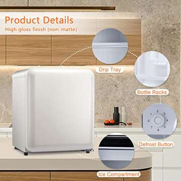 Antarctic Star Mini Fridge 1.7 Cu. Ft. Ideal for Office