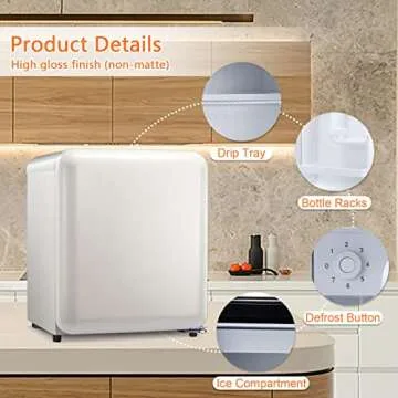 Antarctic Star Mini Fridge 1.7 Cu. Ft. Ideal for Office