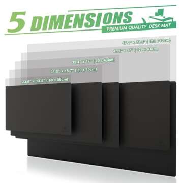 K KNODEL Leather Desk Mat, Large Office Desk Pad, Computer Desk Mat, Laptop Mat for Desk, Desk Protecor Mat, Desktop Mat, Desk Writing Pad, Desk Blotter Pad, Desk Cover Mat (31.5"x15.7", Black)