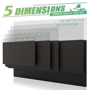 K KNODEL Leather Desk Mat, Large Office Desk Pad, Computer Desk Mat, Laptop Mat for Desk, Desk Protecor Mat, Desktop Mat, Desk Writing Pad, Desk Blotter Pad, Desk Cover Mat (31.5"x15.7", Black)