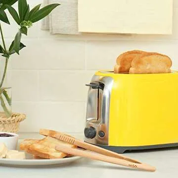 Eco-Friendly Bamboo Toast Tongs for Safe Cooking Use