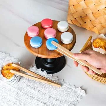 Eco-Friendly Bamboo Toast Tongs for Safe Cooking Use