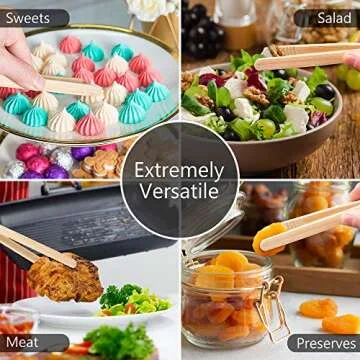 Eco-Friendly Bamboo Toast Tongs for Safe Cooking Use
