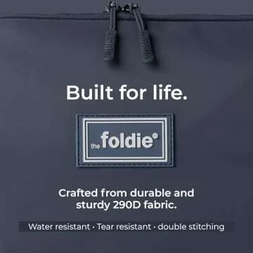 The Foldie® Foldable Travel Bag for Women [LARGE CAPACITY] - Packable & Expandable Tote Bag with Zipper - Grey