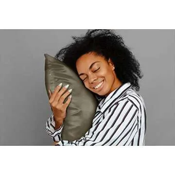 ShopBedding Luxury Satin Pillowcase for Hair – Standard Satin Pillowcase with Zipper, Pewter (1 per Pack) – Blissford