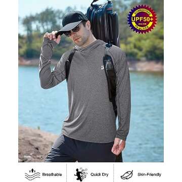 Roadbox UPF 50+ Fishing Shirts for Men UV Protection