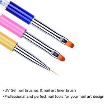 Ycyan UV Gel Polish Painting Drawing Nail Design Brushes Set Professional Nail Art Tools for Salon a...
