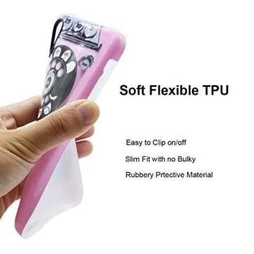 Unov Case Compatible with iPhone XR Case Soft Protective Slim TPU Shockproof Bumper Design Support Wireless Charging 6.1 Inch (Retro Payphone)